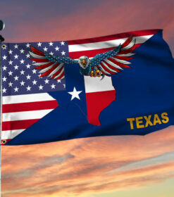 Texas Flag Texas American Eagle Grommet Flag TRL1430GFv7