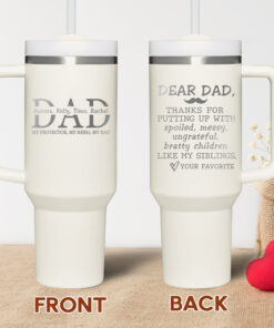 Personalized Father's Day Gifts, Dad With Kids Name Engraved Tumbler 40oz TPT1804TTH
