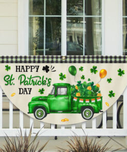 Shamrocks Truck Happy St Patrick’s Day Non-Pleated Fan Flag MLN2601FL