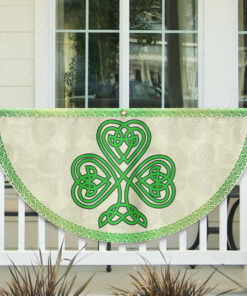 Irish Celtic Shamrock St. Patrick's Day Non-Pleated Fan Flag TQN2609FL