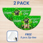 Pug Dog Happy St. Patrick's Day Welcome Non-Pleated Fan Flag MLN2610FL