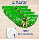 Pug Dog Happy St. Patrick's Day Welcome Non-Pleated Fan Flag MLN2610FL