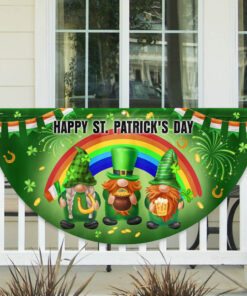 Irish Gnomes Happy St. Patrick's Day Irish Non-Pleated Fan Flag TPT1626FL