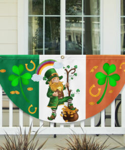 Leprechaun Happy Saint Patrick’s Day Irish American Non-Pleated Fan Flag TPT1625FLn