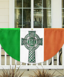 Irish Celtic Cross St Patrick's Day Non-Pleated Fan Flag TQN2606FL