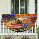 Remember the Fallen American Eagle Honoring All Who Served Veterans Non-Pleated Fan Flag TPT1646FL