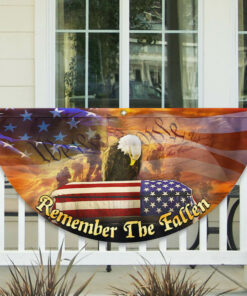 Remember the Fallen American Eagle Honoring All Who Served Veterans Non-Pleated Fan Flag TPT1646FL