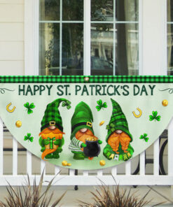 Happy Patrick's Day Gnomes Non-Pleated Fan Flag TQN909FL