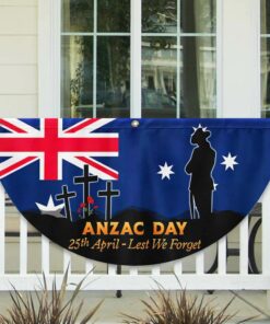 Anzac Day Australia 25th April Lest We Forget Non-Pleated Fan Flag TQN2845FL