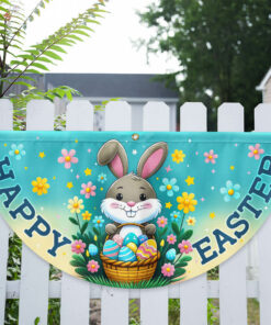 Happy Easter Bunny Non-Pleated Fan Flag MLN2634FL