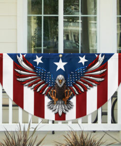 Patriotic Eagle American Non-Pleated Fan Flag TPT1636F