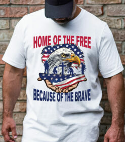 Happy 4th of July, Home Of The Free, Patriotic American Eagle Veteran T-Shirt TPT1888TSSS