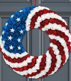 FLAGWIX Rose Patriotic Wreath Memorial Veterans Day 4th Of July Independence Day Decorations